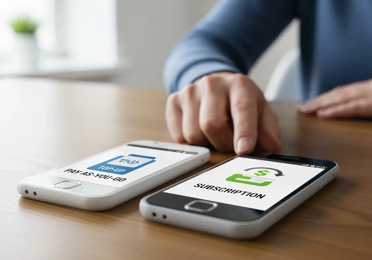 Val mellan kontantkort och abonnemang